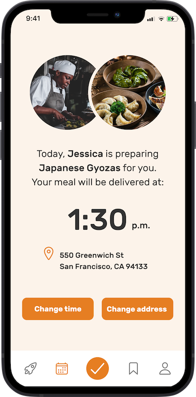 iPhone app delivery-screen
